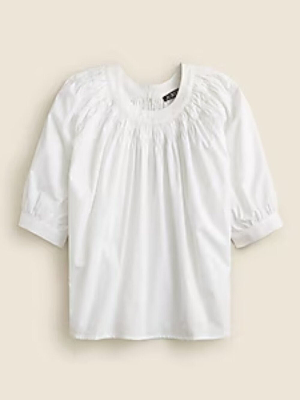 J. Crew Smock neck puff sleeve top in cotton poplin XS Like New